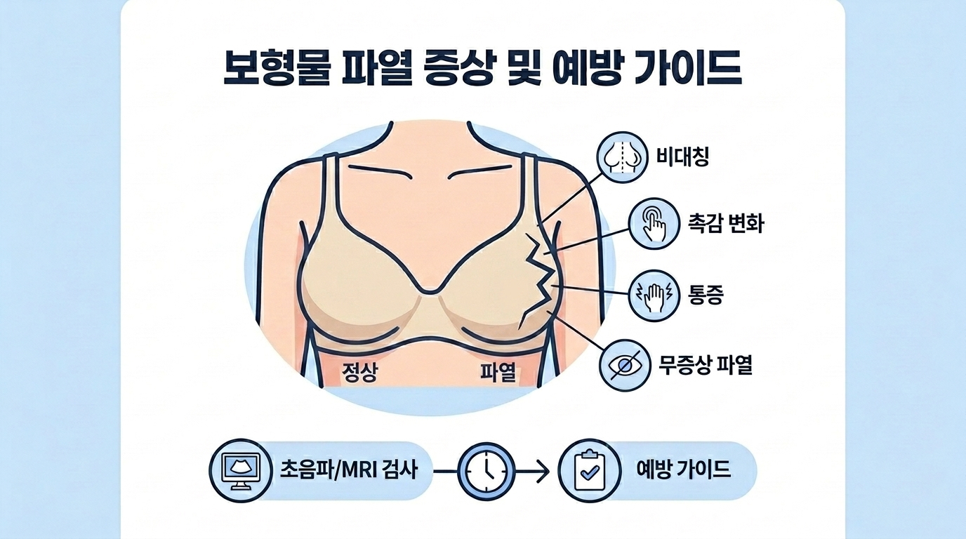 보형물 파열 증상: 통증 없는 ‘무증상 파열’과 자가 검진법 가이드