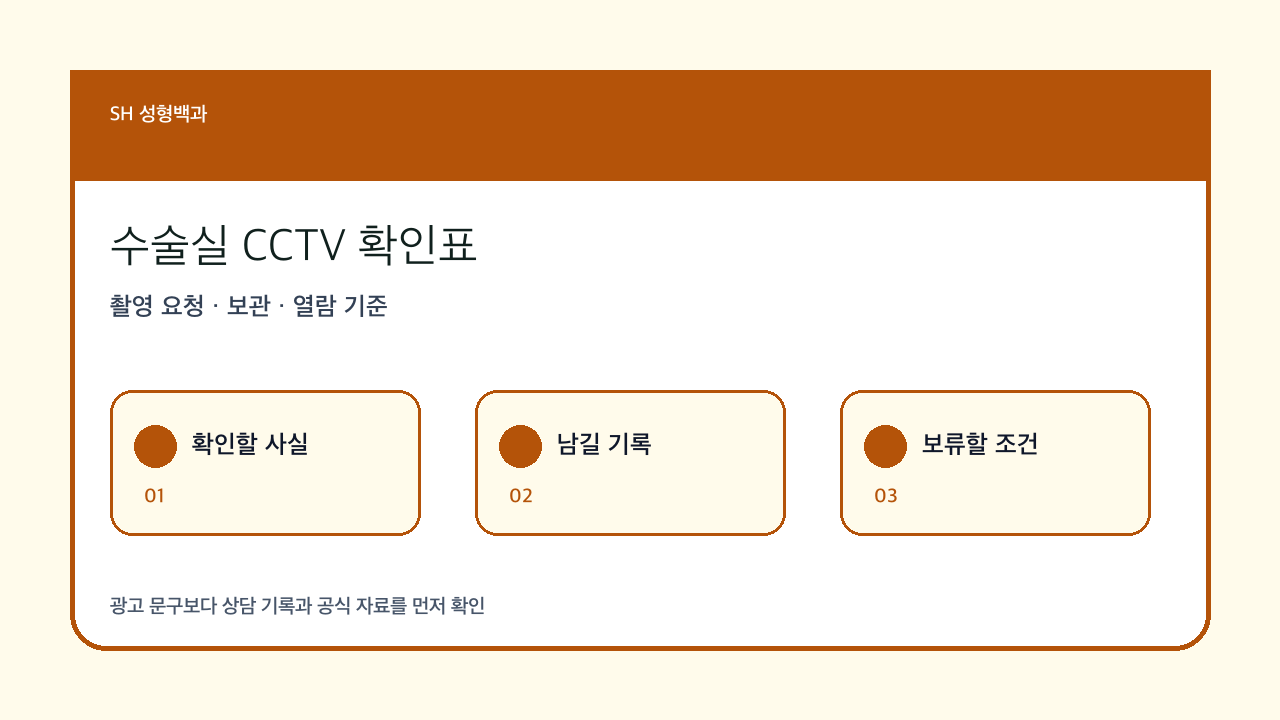 수술실 CCTV 확인 기준: 촬영 요청과 열람 조건을 상담에서 묻기